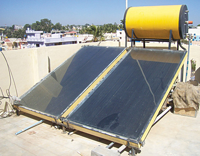 Installing a solar water heater would result in a saving of 1500 units of electricity and a reduction of 1.5 tonnes of CO2 emission annually