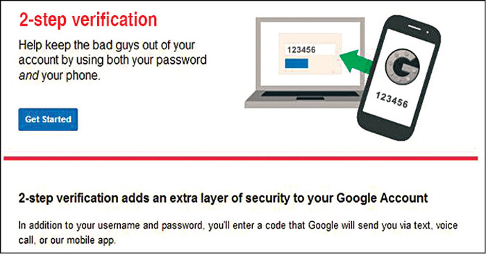 Fig. 11.1: Two-step verification for a Google account (Credit: Google/Gmail)