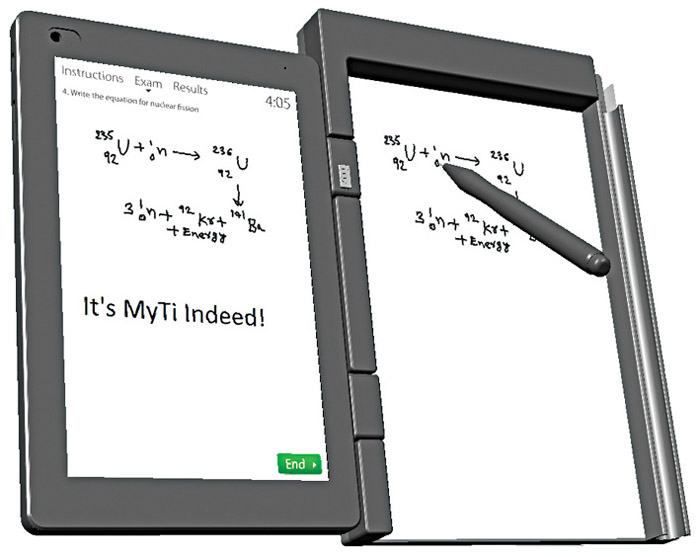 Fig. 2: The tablet is connected via USB hinges powering the WTH pad