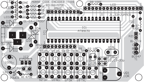 Fig. 5: Component layout for the PCB