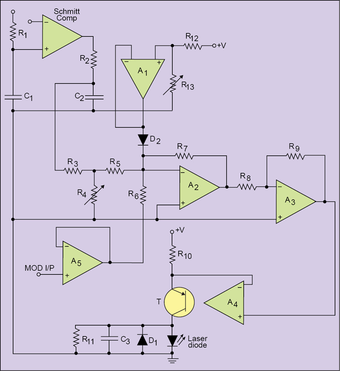 Fig. 8: Constant-current drive circuit with protection features