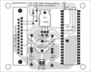 Fig. 8: Component layout for the PCB in Fig. 7