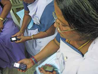 Village health nurses undergoing training about RTBP