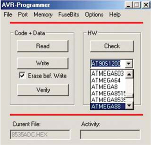 Fig. 4: Screenshot of AVR-Programmer