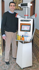 The author, Antonio Espingardeiro, has created the P37 S65 robot that has the ability to remind elderly people to take their medication and exercise, and it can even tell jokes