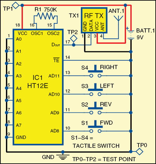Fig. 2: Circuit of remote control