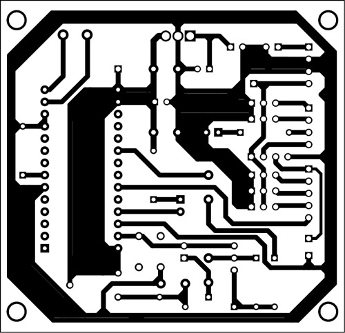 Fig. 6: An actual-size, single-side PCB for the namaste greeting robot