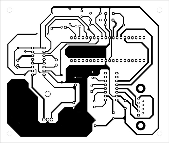 Fig. 7: An actual-size, single-side PCB for the robot