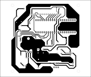 Fig. 4: An actual-size, single-side PCB for the