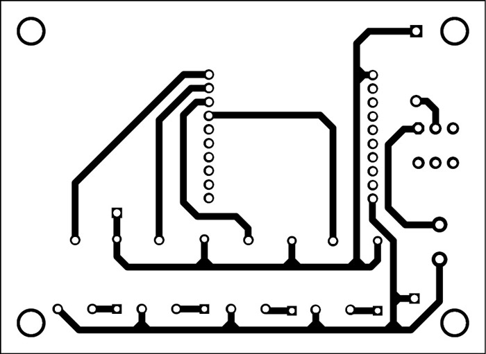 Fig. 7: An actual-size PCB pattern for XBee-controlled aircraft (transmitter side)