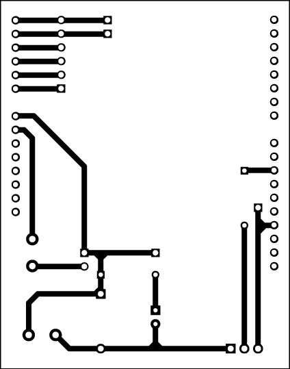 Fig. 2: An actual-size PCB layout for the sequential tilt-motion lock