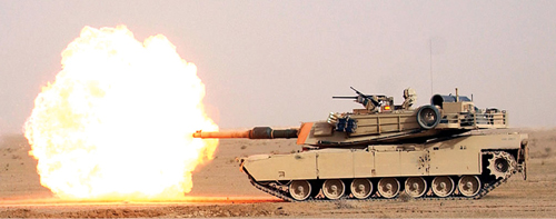 Fig. 3: American M1A1 Abrams tank with its shorter barrel (Photograph credit: US Navy, through Wikipedia)