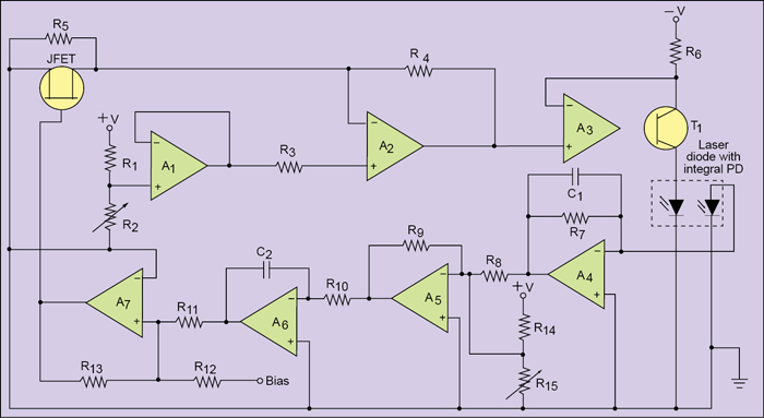 Fig. 9: Laser-diode drive circuit for constant-output power