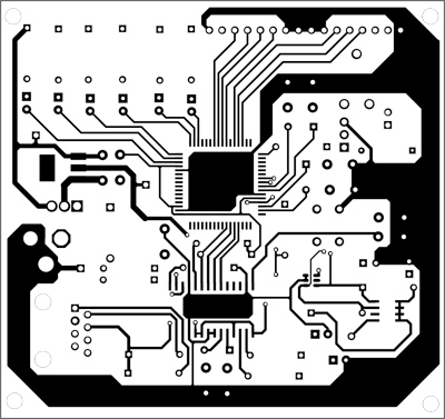 Fig. 7: Second layer of the actual-size, double-side PCB