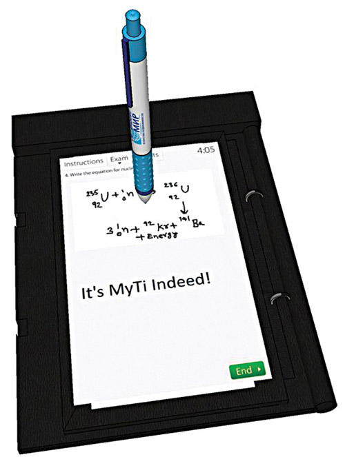Fig. 3: The tablet is superimposed over the WTH pad to use MyTi pen as stylus