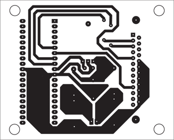 Fig. 7: Actual-size, single-side PCB layout for AVR programmer (Pod
