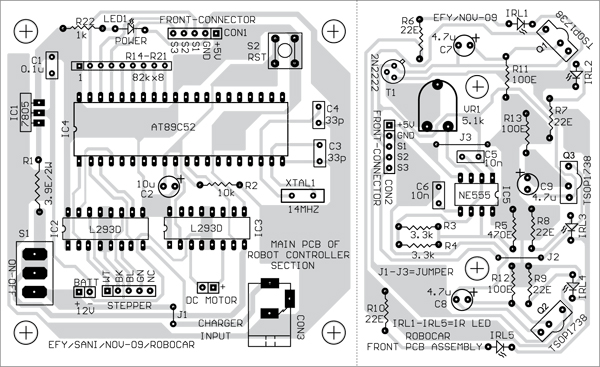 Fig. 5: Component layout for the PCB