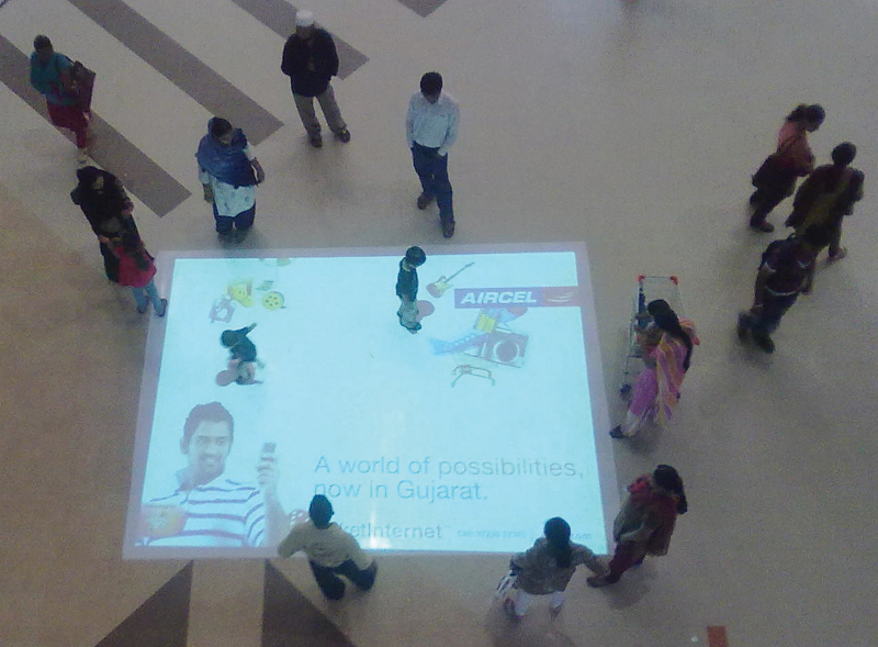Interactive floor projection campaign for Aircel launch in Gujarat