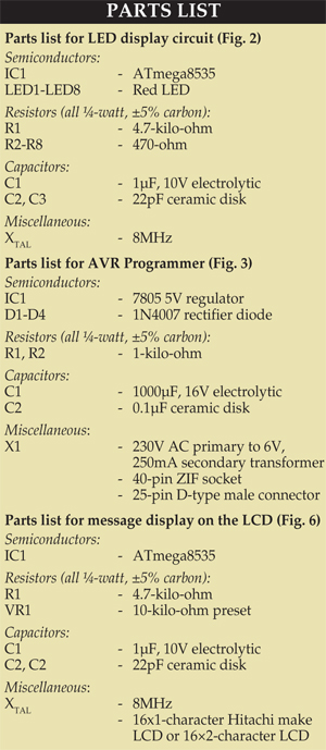 Fig. 3: Circuit diagram of AVR programmer (Pod)