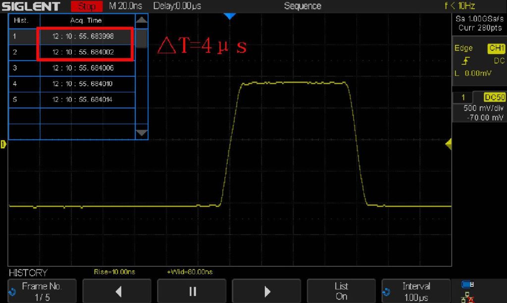 On SIGLENT X series oscilloscopes Sequence and History mode