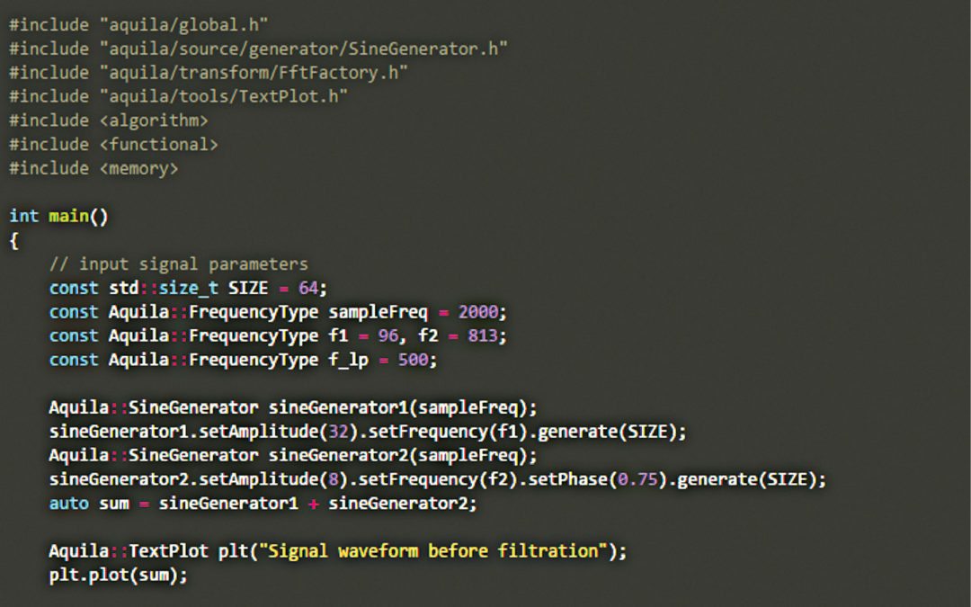 Signal Processing in C++ Using Aquila 3.0