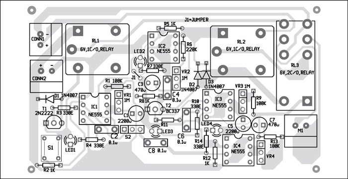 Fig. 4: Component layout for the PCB