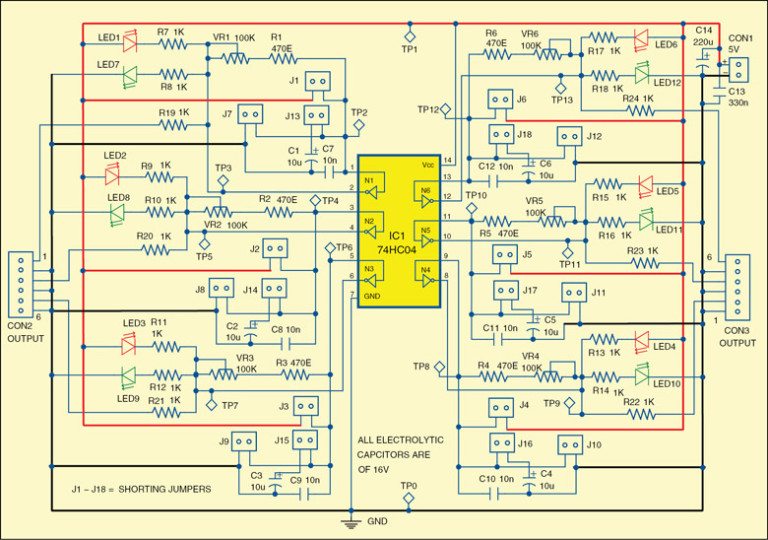 Simple Tester for 74xx04 and 74xx14 ICs