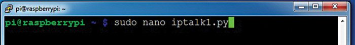 Fig. 6: Creating file iptalk1.py