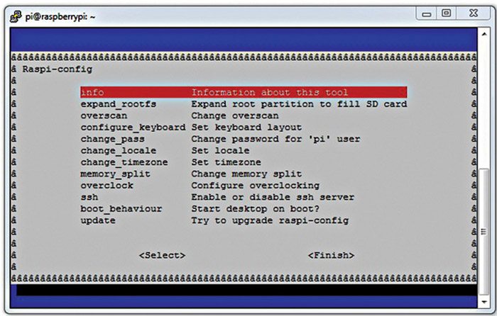 Fig. 8: Raspberry Pi configuration program