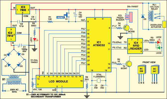 Fig.5: Circuit of the RFID-based security system