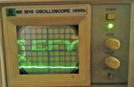 Fig. 1: Image display on an analogue oscilloscope