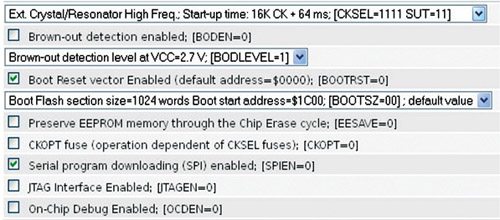 Fig. 7: Fuse bit setting for burning of bootloader code