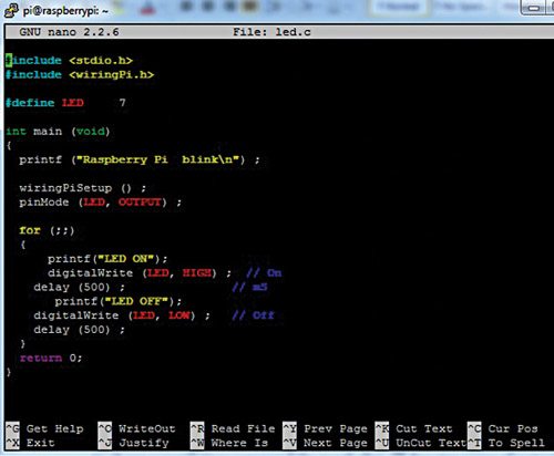 Fig. 3: Code in nano editor