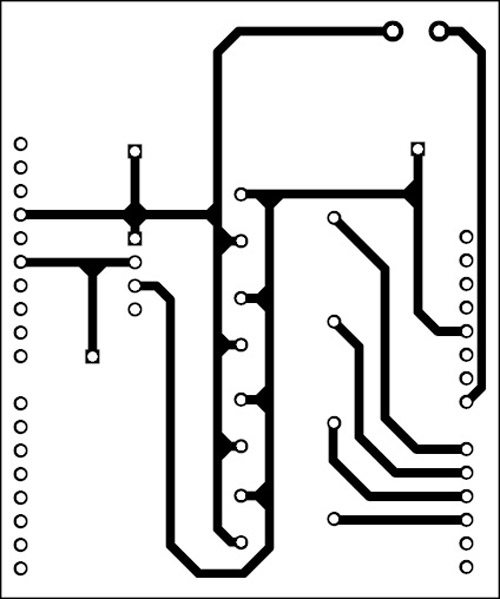 Fig. 7: A single-side PCB for the RF-controlled aircraft (transmitter’s side)