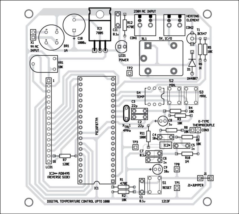 Digital Temperature Controller Full Circuit Diagram With Explanation