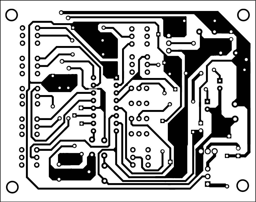 Fig. 2: An actual-size, single-side PCB for multi-tone configurable alarm