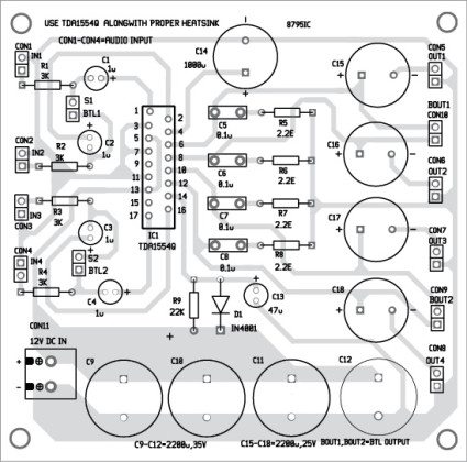 4 Channel Multi Mode Audio Amplifier | Circuit Diagram Available