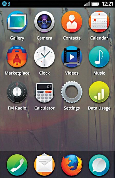 Fig. 10: Firefox OS Home screen