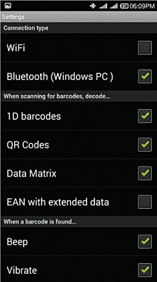 Fig. 5: QR/Barcode Scanner: Xiaomi Redmi 1S screenshot