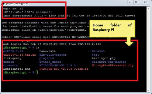 Fig. 8: Successful remote access to Raspberry Pi