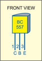 Pin configuration of transistor BC557