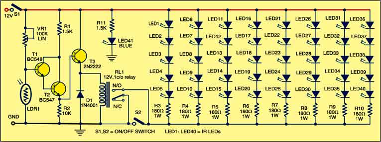 Fig. 1: Circuit for infrared illuminator
