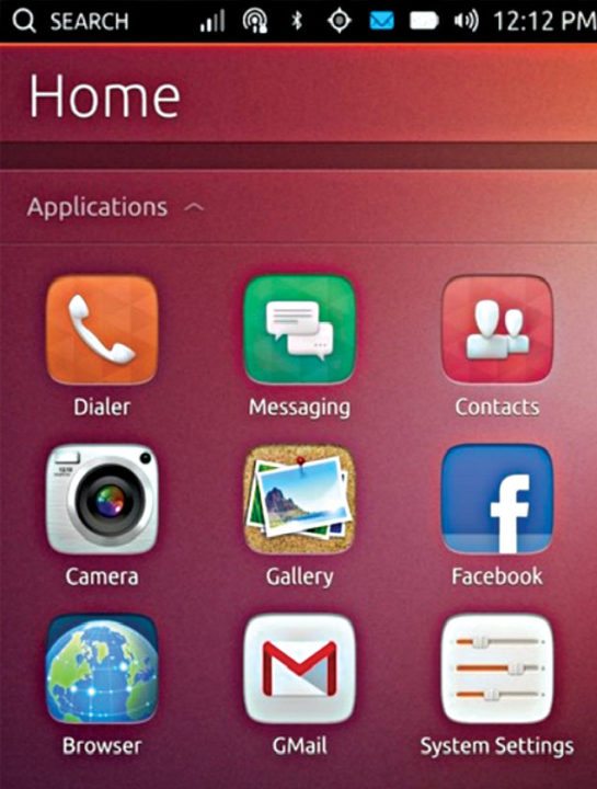 Fig. 13: Ubuntu Touch Home screen