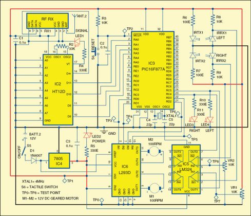 RF Based Dual Mode Robot | Circuit Diagram With Full Explanation