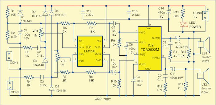 dual audio signal tracer circuit