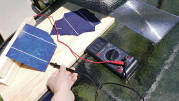 Multimeter testing of solar cells