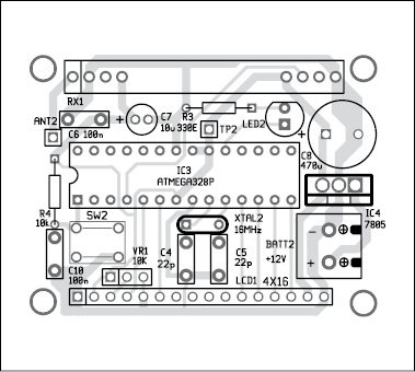 Fig. 6: Component layout of the PCB shown in Fig. 5
