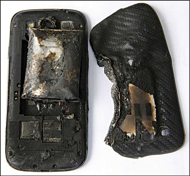 Mobile phone after explosion