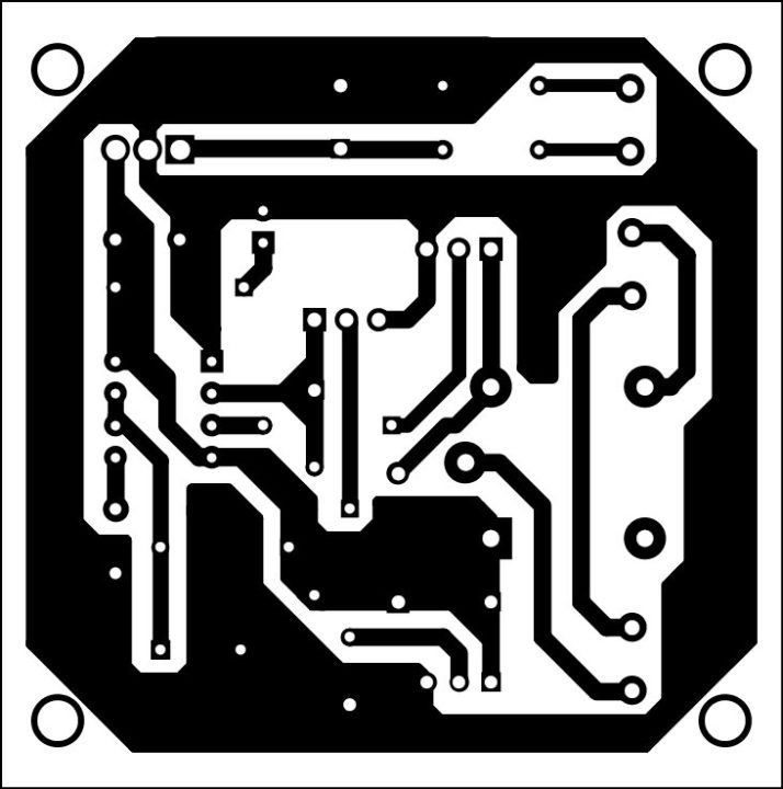 Fig. 2: Actual-size PCB of the motion detector