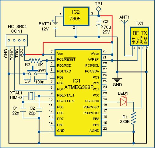 Fig. 1: Circuit diagram of the transmitter unit